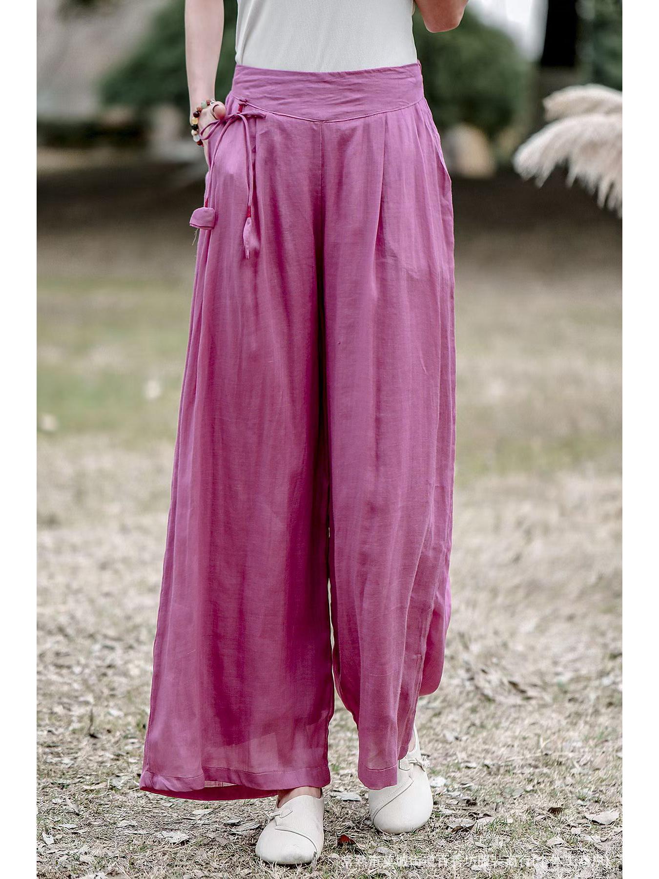 2026 New Summer Women s Wide-Leg Ramie Pants: Artistic Solid Color, Double Layer, Elastic Waist, Tassel Details, Slimming Fit. Large
2026 New Summer Women s Wide-Leg Ramie Pants: Artistic Solid Color, Double Layer, Elastic Waist, Tassel Details, Slimming Fit. Large