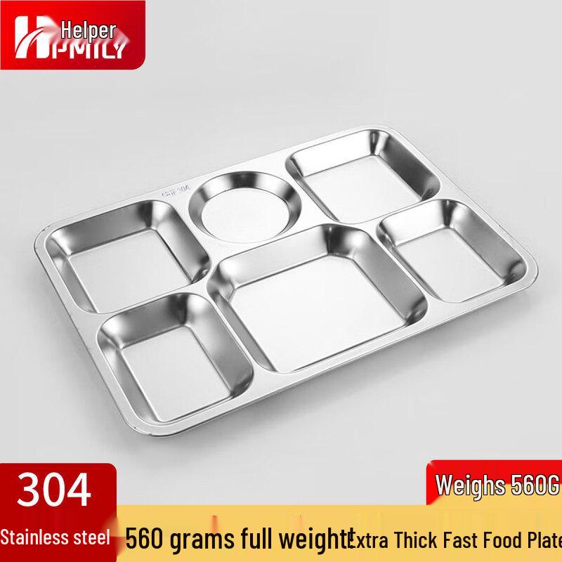 HPMILY 304 Stainless Steel 6-Compartment Divided Lunch Tray
HPMILY 304 Stainless Steel 6-Compartment Divided Lunch Tray