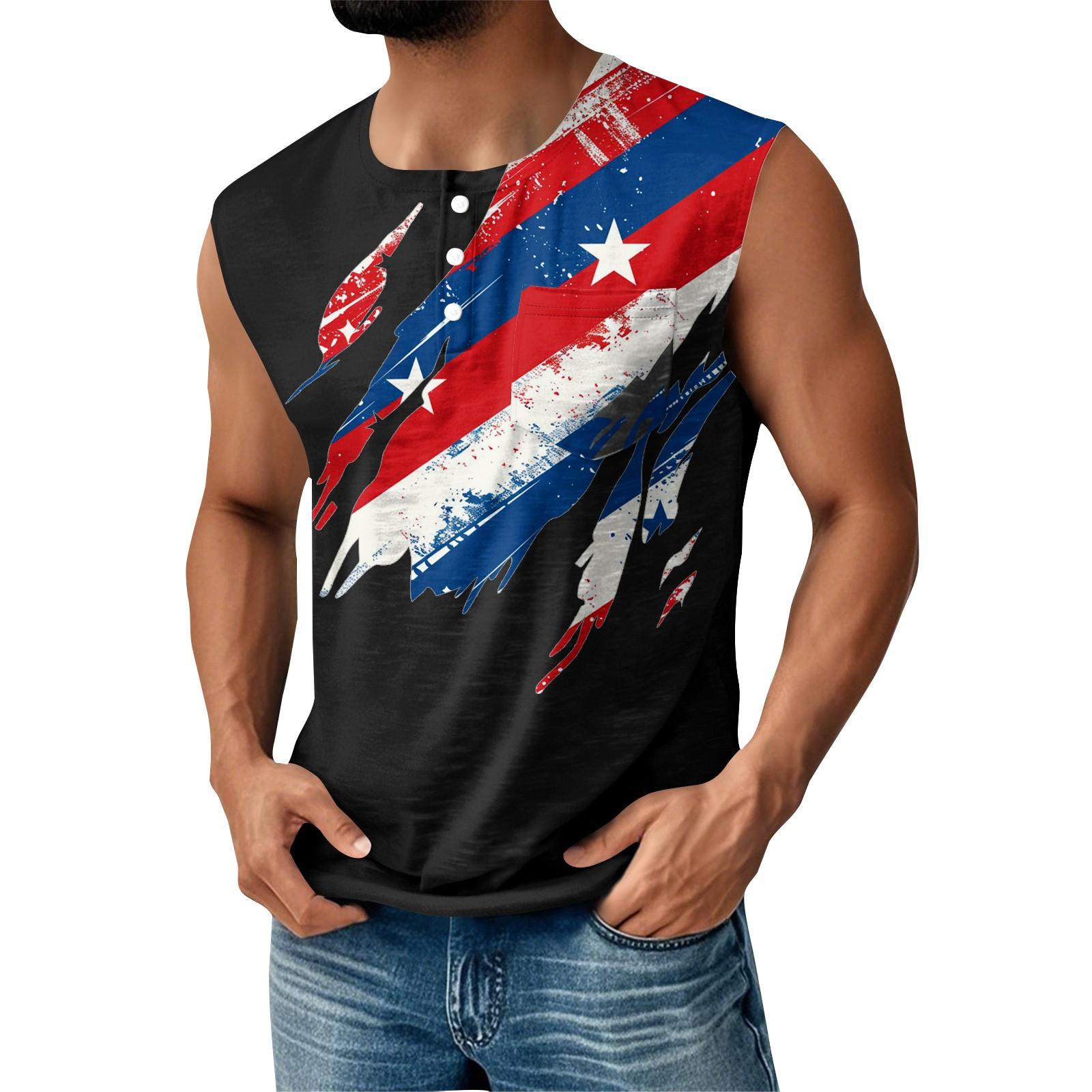 Чоловіча літня майка без рукавів з принтом до Дня Незалежності, спортивна, на ґудзиках, з кишенею XL
Чоловіча літня майка без рукавів з принтом до Дня Незалежності, спортивна, на ґудзиках, з кишенею XL