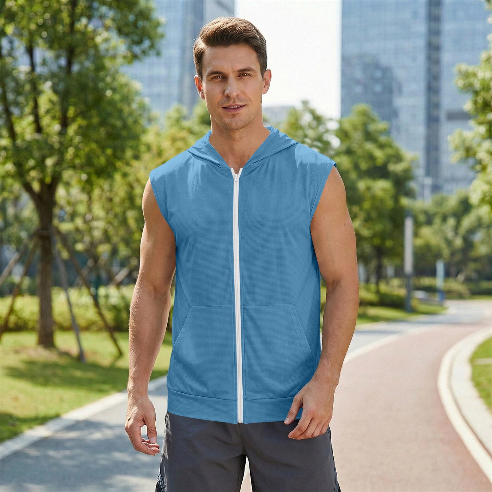 Men Sleeveless Zip Up Hoodie Lightweight Hooded Vest with Pockets Athletic Workout Casual Top for Gym Running Training M
Men Sleeveless Zip Up Hoodie Lightweight Hooded Vest with Pockets Athletic Workout Casual Top for Gym Running Training M