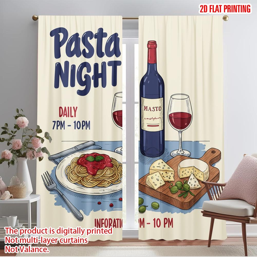 2pcs 2D flat printing Scene Curtain Pasta Night Wine Cheese Fabric Without Electricity Seasonal Party & Holiday Decor for 52.50×116.00 CM 2pcs
2pcs 2D flat printing Scene Curtain Pasta Night Wine Cheese Fabric Without Electricity Seasonal Party & Holiday Decor for 52.50×116.00 CM 2pcs