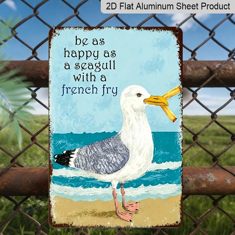 2D Flat - 1pc of Sturdy Aluminum Signage, Featuring Nautical Themes, Humorous Seagull and French Fries Design with The Phrase Be Happy As A Seagull 20*30cm
2D Flat - 1pc of Sturdy Aluminum Signage, Featuring Nautical Themes, Humorous Seagull and French Fries Design with The Phrase Be Happy As A Seagull 20*30cm