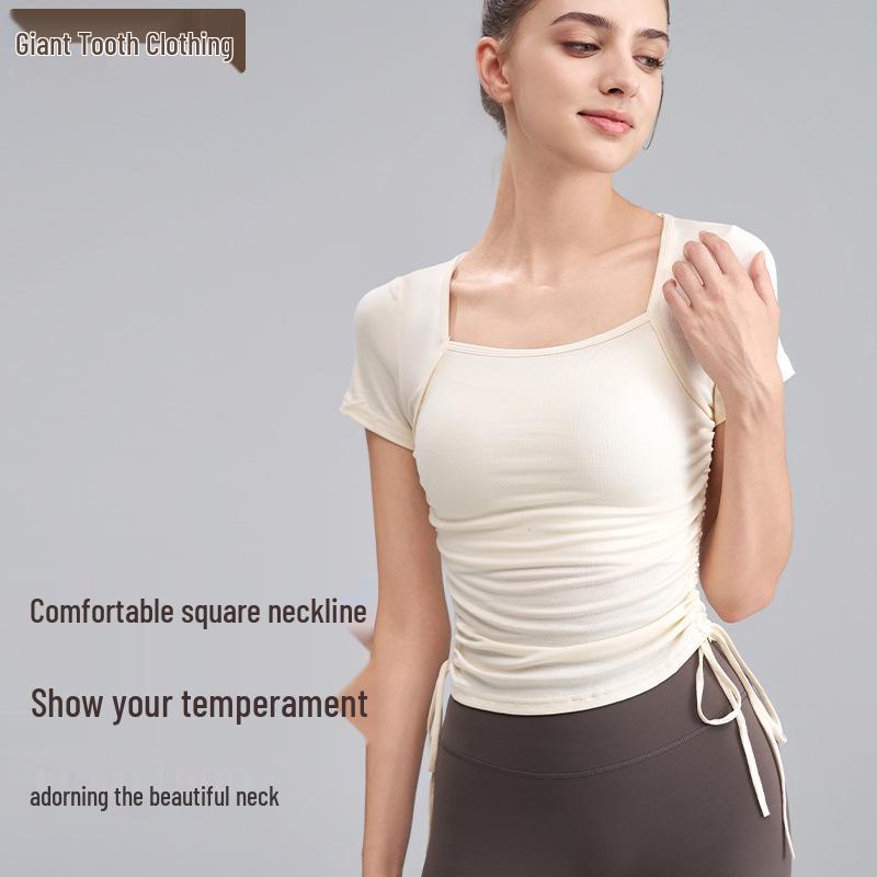 Women s Short Sleeve Square Neck Yoga Top: Breathable, Summer Drawstring Sports Tee for Running, Pilates, and Fitness S
Women s Short Sleeve Square Neck Yoga Top: Breathable, Summer Drawstring Sports Tee for Running, Pilates, and Fitness S
