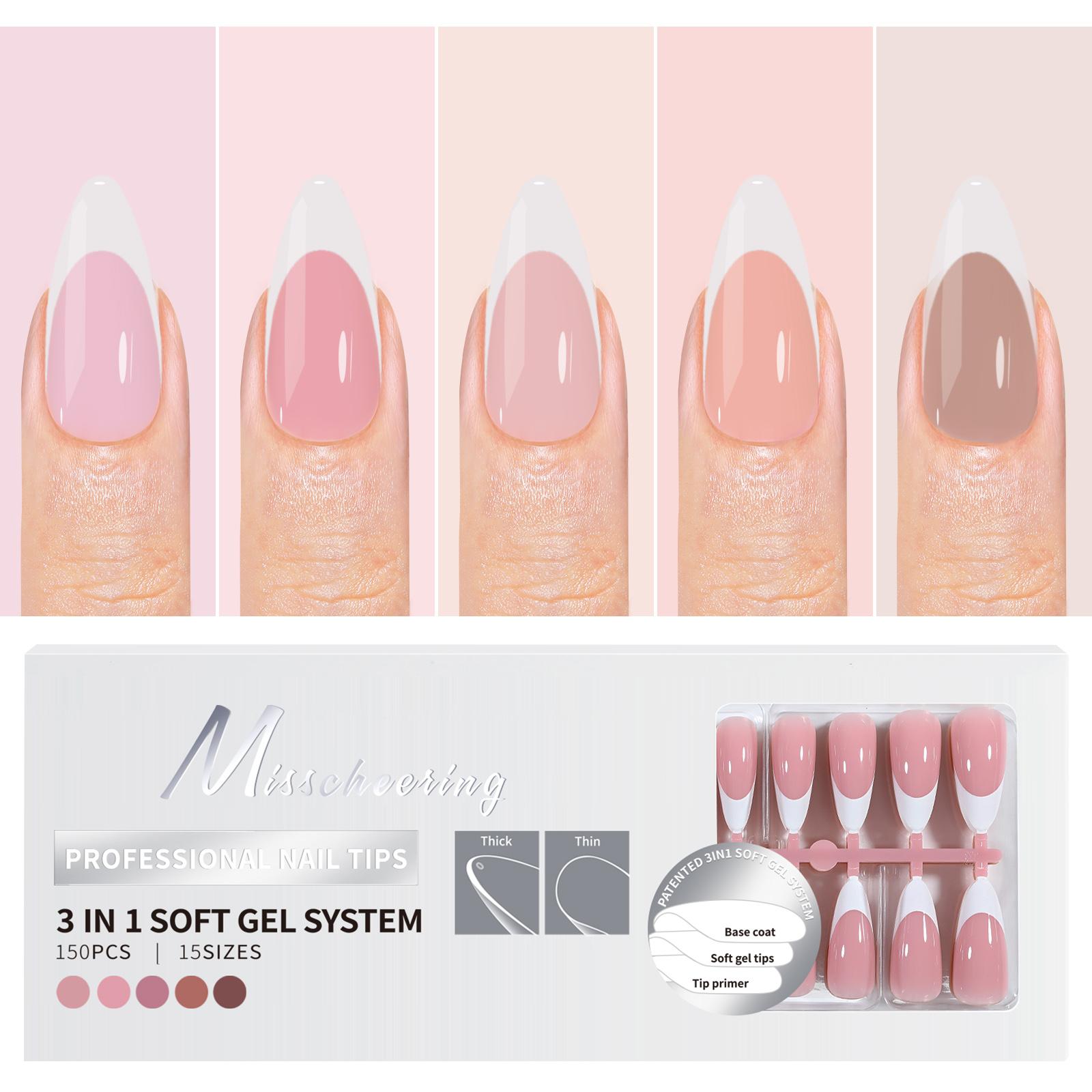 150Pcs Almond Press On Nails 3 in 1 Soft Gel Tips 5Colors Full Cover Fake False Extension Capsule Sculpted Tip Salon DIY
150Pcs Almond Press On Nails 3 in 1 Soft Gel Tips 5Colors Full Cover Fake False Extension Capsule Sculpted Tip Salon DIY