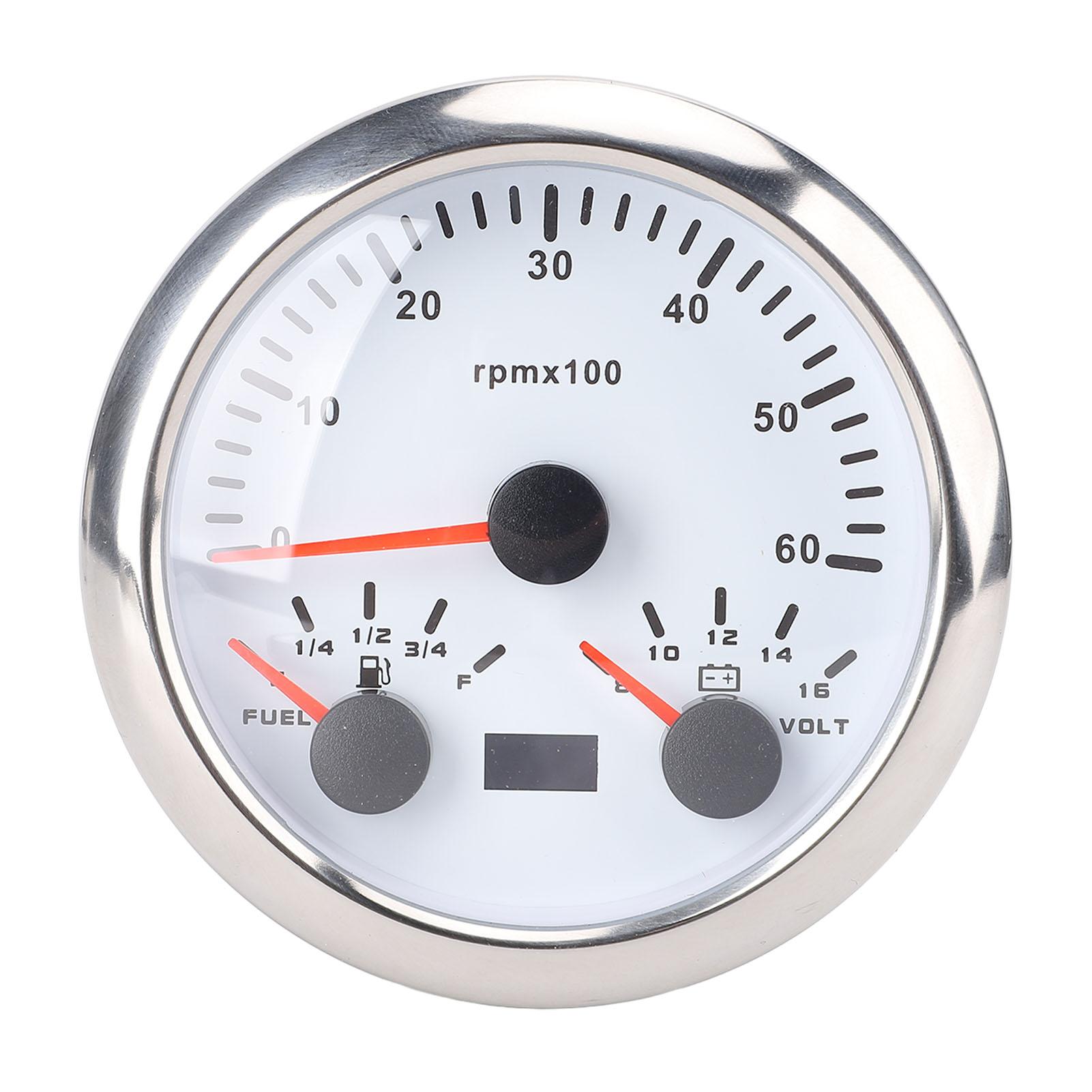 3 in 1 85mm Tachometer DC 9 to 32V 6000rpm 8 to 16V Voltage Gauge E 14 12 34 F Fuel Level 7
3 in 1 85mm Tachometer DC 9 to 32V 6000rpm 8 to 16V Voltage Gauge E 14 12 34 F Fuel Level 7