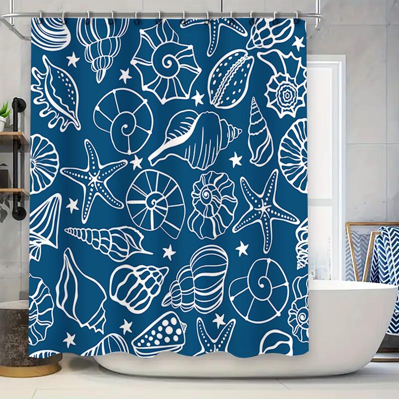 Blue Sea Shell Shower Curtain Home Decor for Bathtub Bathroom Blue White Bath Rug Shower Drapes with Drawstring (180 x 180 cm) 90x180cm
Blue Sea Shell Shower Curtain Home Decor for Bathtub Bathroom Blue White Bath Rug Shower Drapes with Drawstring (180 x 180 cm) 90x180cm