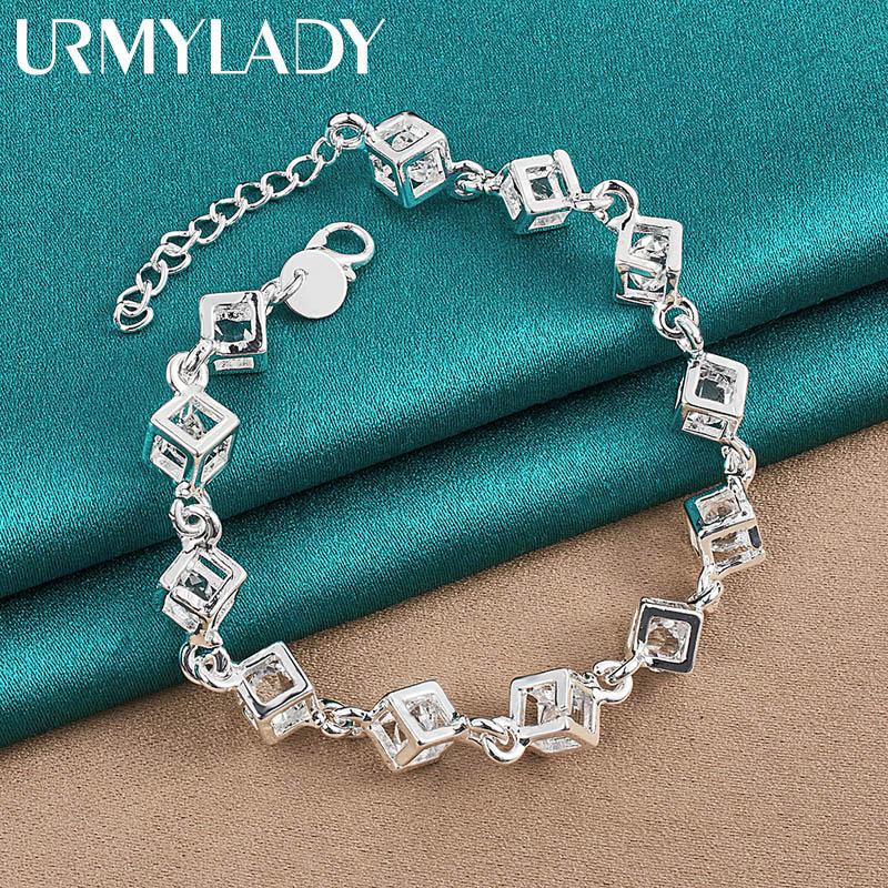 Браслет-цепочка из стерлингового серебра 925 пробы с квадратным цирконием, модные украшения MB190
Браслет-цепочка из стерлингового серебра 925 пробы с квадратным цирконием, модные украшения MB190