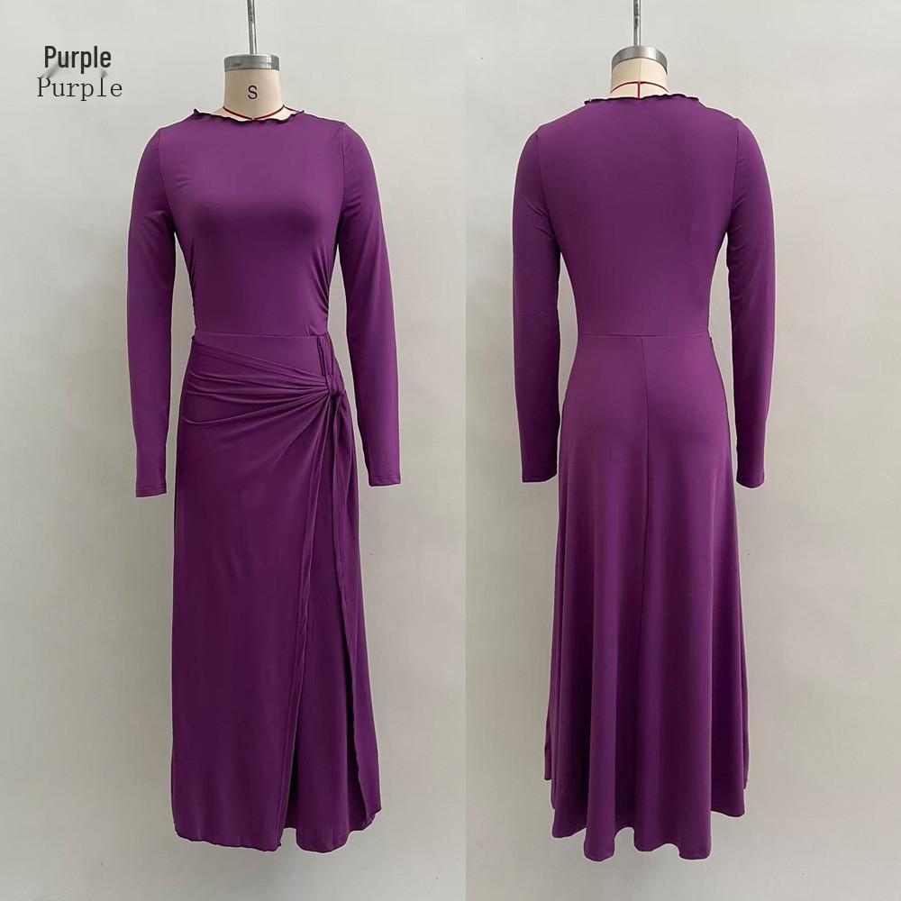 2025 Autumn/Winter Women s Solid Color Bodycon Dress with Knot Decoration and Long Sleeves Large
2025 Autumn/Winter Women s Solid Color Bodycon Dress with Knot Decoration and Long Sleeves Large