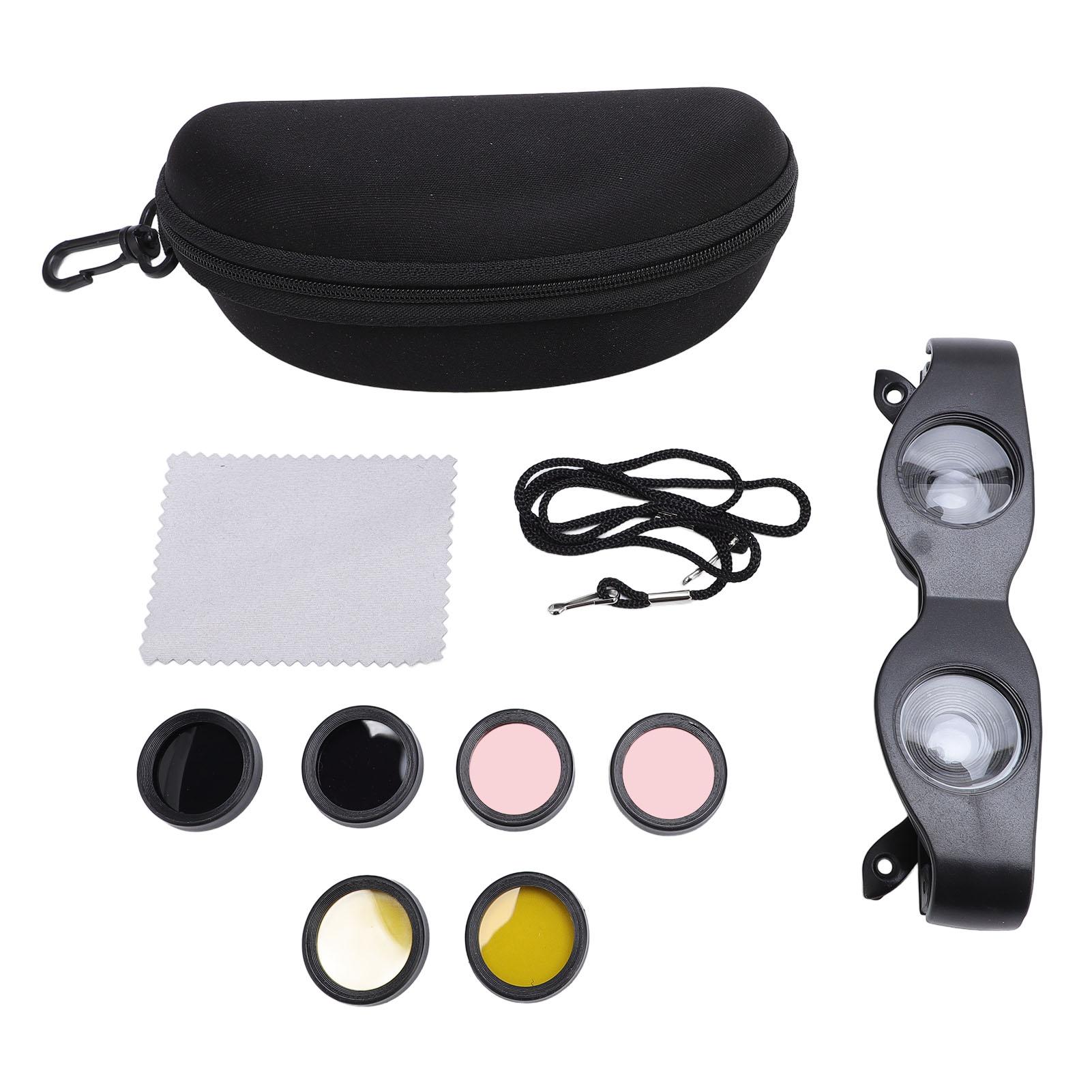 3X Binocular Glasses HD Lens with 3 Color Filters Adjustable Focus for Fishing Bird Watching Sports
3X Binocular Glasses HD Lens with 3 Color Filters Adjustable Focus for Fishing Bird Watching Sports