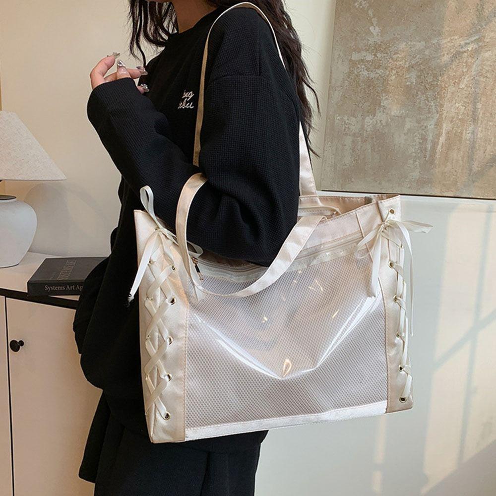 Bow Ribbon Sweet Ita Tote Bag Large Capacity Transparent Shoulder Bag Lolita Style срібний
Bow Ribbon Sweet Ita Tote Bag Large Capacity Transparent Shoulder Bag Lolita Style срібний