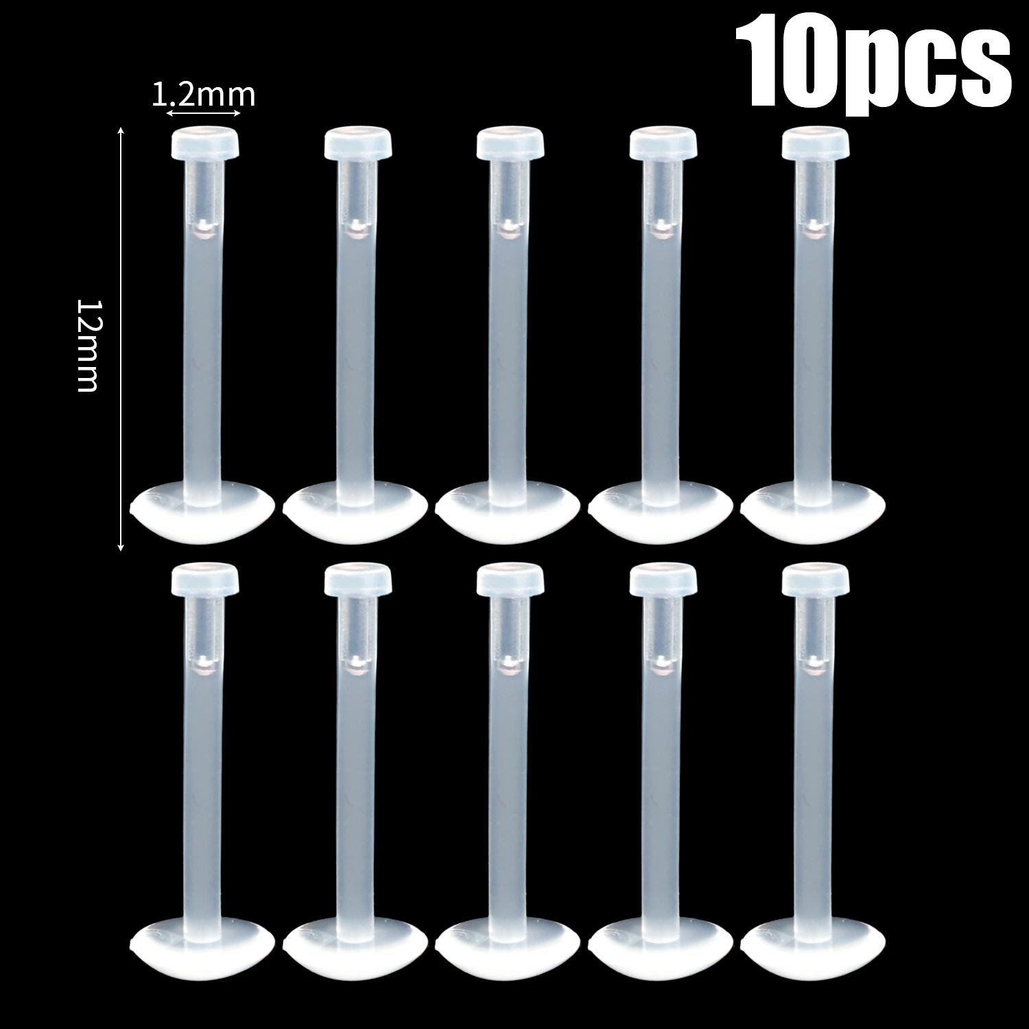 10pcs Invisible Plastic Earrings Lip Nose Studs Straight Nostril Ear Piercing Prevent Allergy Retainer Body Piercing Jewelry Straight Barbell&Labret, Lip Piercing Jewelry&Face
10pcs Invisible Plastic Earrings Lip Nose Studs Straight Nostril Ear Piercing Prevent Allergy Retainer Body Piercing Jewelry Straight Barbell&Labret, Lip Piercing Jewelry&Face