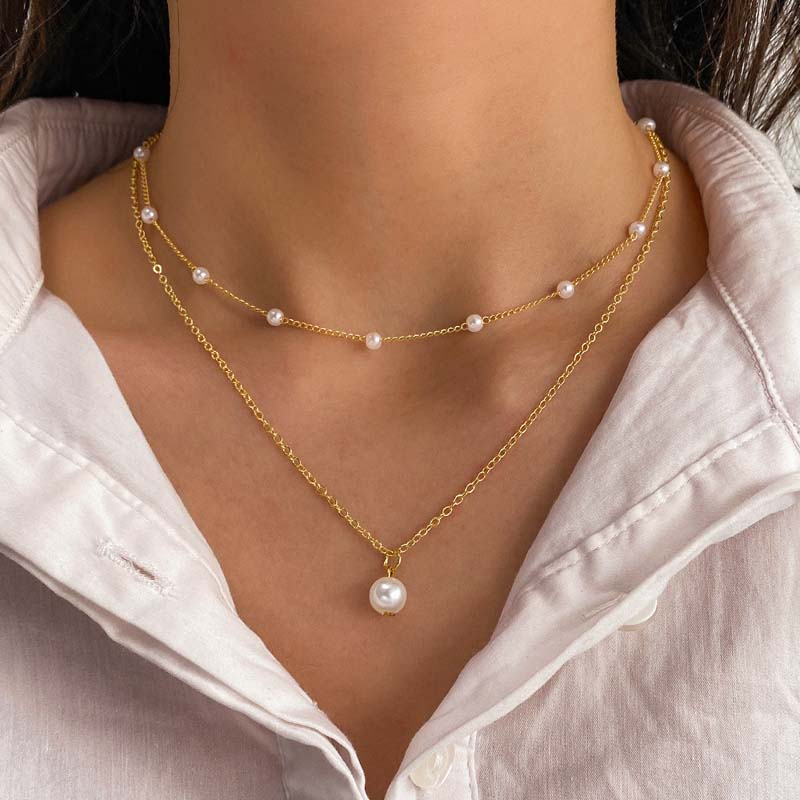 New Fashion Gold Color Pearl Choker Necklace For Women Girl Simple Double Layer Neck Chain Necklace Jewelry Gift
New Fashion Gold Color Pearl Choker Necklace For Women Girl Simple Double Layer Neck Chain Necklace Jewelry Gift