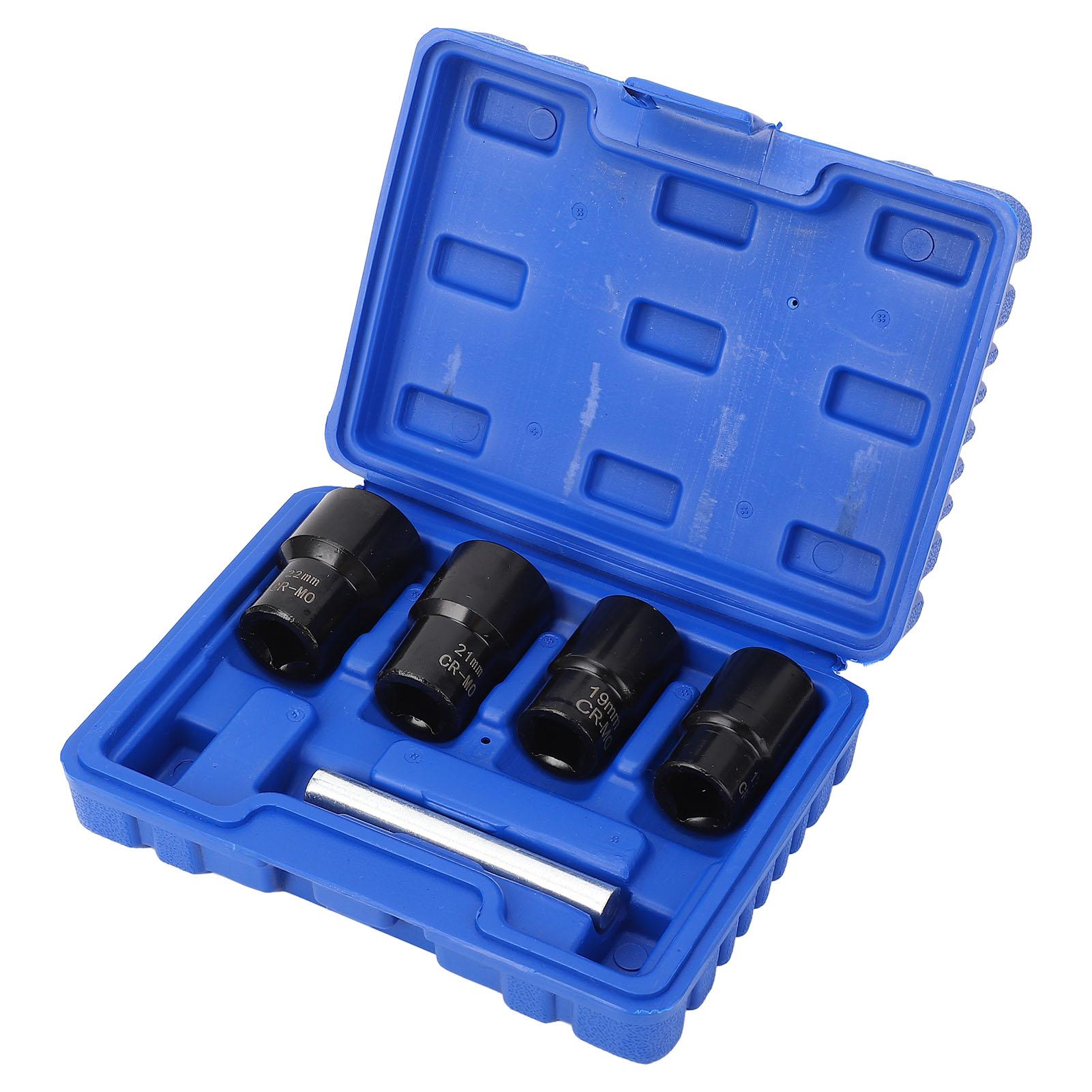 5Pcs Twist Socket Set Locking Wheel Nut Bolt Stud Extractor Removers 17mm 19mm 21mm 22mm Socket чорний
5Pcs Twist Socket Set Locking Wheel Nut Bolt Stud Extractor Removers 17mm 19mm 21mm 22mm Socket чорний