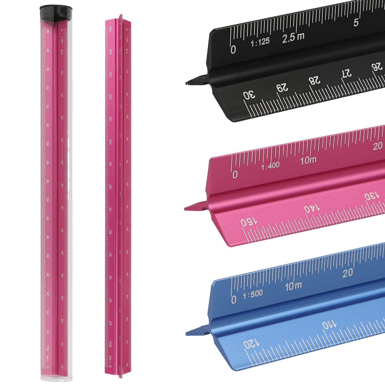 fogman Triangular Scale Aluminum Alloy Scale Ruler 15cm 30cm Small Large Scale Includes Storage Case 30cm (Large Scale, Pink)
fogman Triangular Scale Aluminum Alloy Scale Ruler 15cm 30cm Small Large Scale Includes Storage Case 30cm (Large Scale, Pink)