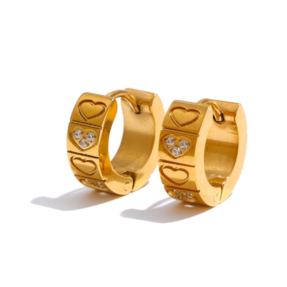 Yhpup High Quality Stainless Steel Metal Zircon Heart Love Golden Hoop Earrings for Women Anti Allergic Texture Daily Jewelry
Yhpup High Quality Stainless Steel Metal Zircon Heart Love Golden Hoop Earrings for Women Anti Allergic Texture Daily Jewelry