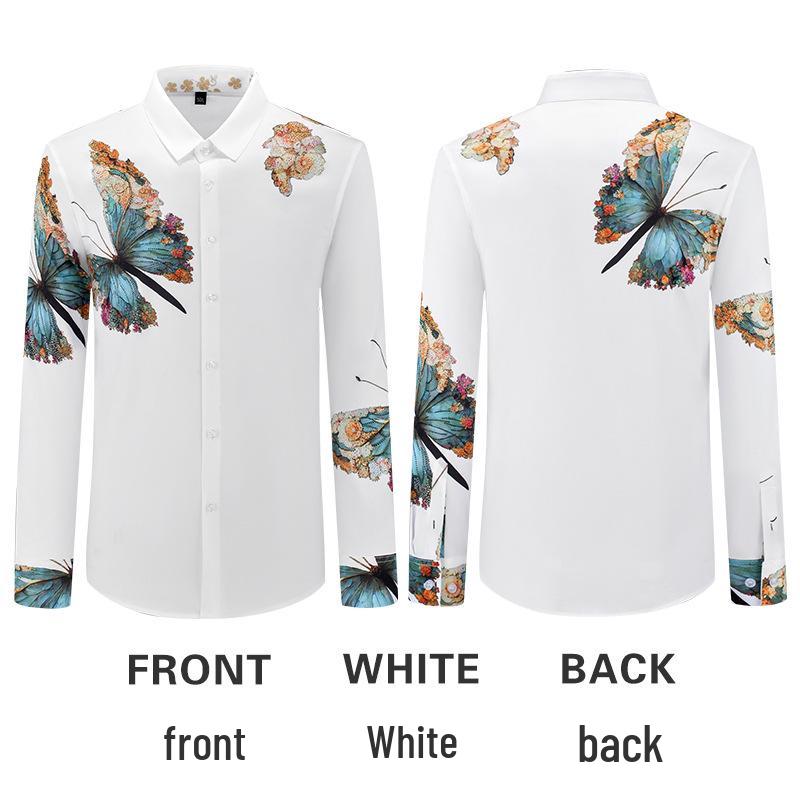 2025 Spring Men s European Butterfly Print Long Sleeve Shirt 3XL білий
2025 Spring Men s European Butterfly Print Long Sleeve Shirt 3XL білий