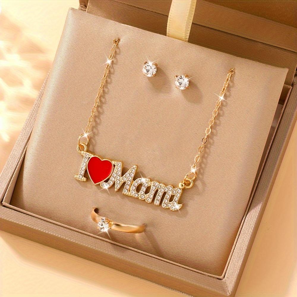 Жіночий набір прикрас у богемному стилі Кулон-підвіска Я люблю маму , сережки та кільце з інкрустацією стразами Ідеально підходить для вечірок та особливих випадків червоний
Жіночий набір прикрас у богемному стилі Кулон-підвіска Я люблю маму , сережки та кільце з інкрустацією стразами Ідеально підходить для вечірок та особливих випадків червоний