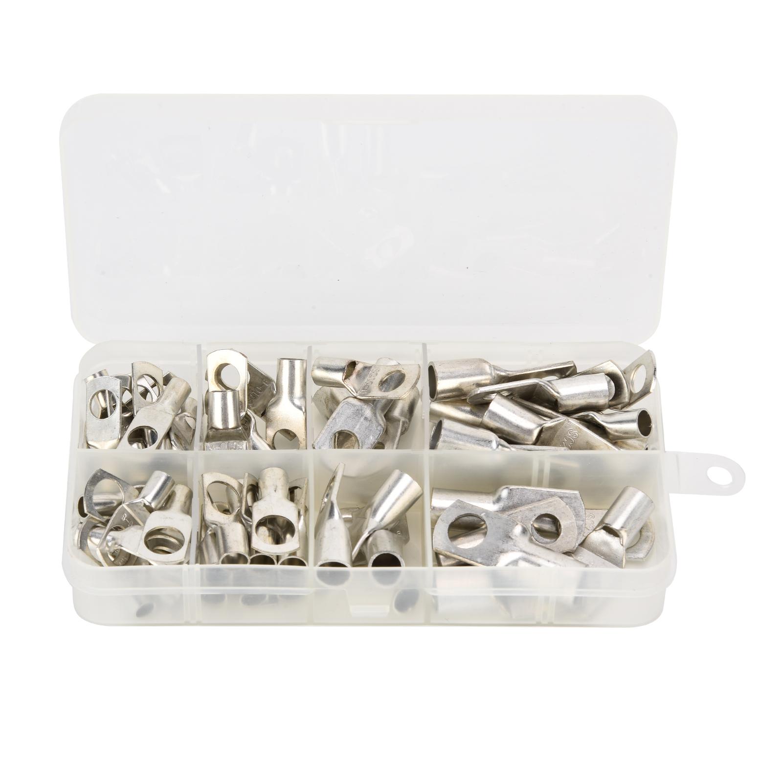 60Pcs Copper Lug Connector Ring Tinned Electrical Wire Terminals Assortment Kit SC6SC25
60Pcs Copper Lug Connector Ring Tinned Electrical Wire Terminals Assortment Kit SC6SC25
