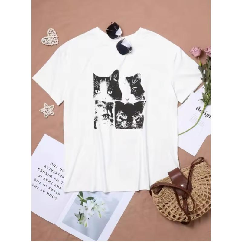 Women TShirt Vintage Cat Cute Printing Short Sleeve Tees Summer Street Fashion Tops Casual ONeck Female Clothes Women Clothes S
Women TShirt Vintage Cat Cute Printing Short Sleeve Tees Summer Street Fashion Tops Casual ONeck Female Clothes Women Clothes S
