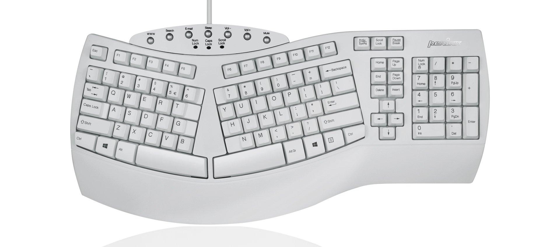 Perixx Ergonomics Full Left and Right Separated 104 3D Tendonitis Prevention Guaranteed English Layout PERIBOARD-512WUS Keyboard, White, Wired, Size,
Perixx Ergonomics Full Left and Right Separated 104 3D Tendonitis Prevention Guaranteed English Layout PERIBOARD-512WUS Keyboard, White, Wired, Size,