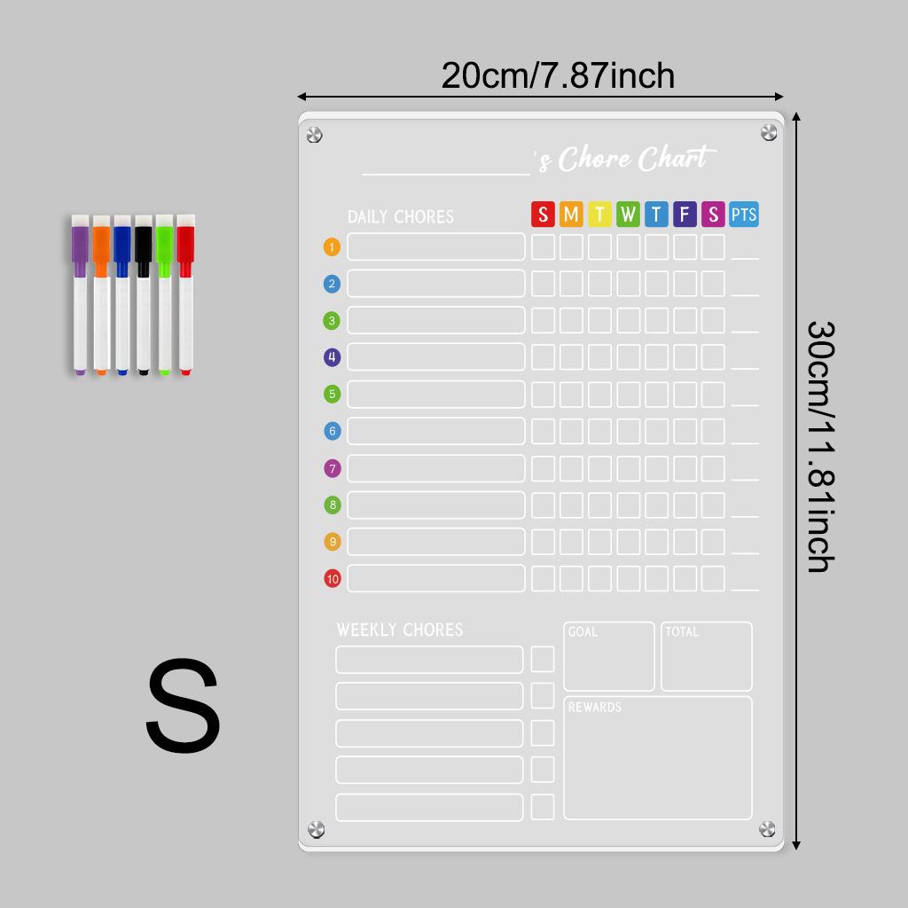 Acrylic Planning Magnetic Chore Chart Clear Reusable Schedule Dry Erase Weekly Monthly Work Planning Memo Board for Refrigerator
Acrylic Planning Magnetic Chore Chart Clear Reusable Schedule Dry Erase Weekly Monthly Work Planning Memo Board for Refrigerator