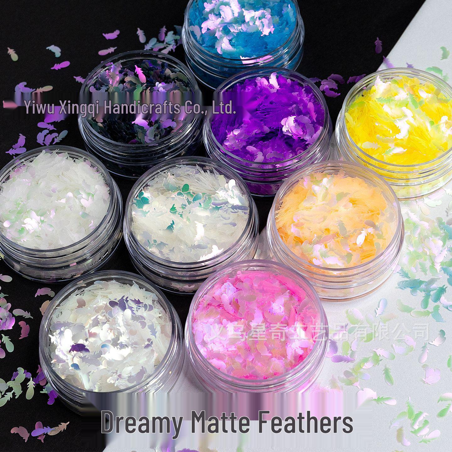 Color-Changing Dragon Dream Glitter Nail Art: Matte DIY White Feather with Flowing Hemp Drip Glue Decorative Pieces Dream Orange Yellow (10ml)
Color-Changing Dragon Dream Glitter Nail Art: Matte DIY White Feather with Flowing Hemp Drip Glue Decorative Pieces Dream Orange Yellow (10ml)