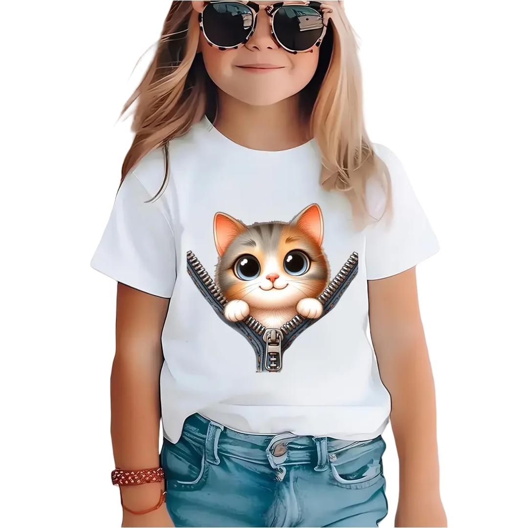 Мультяшная футболка с кошкой для девочки, футболки с коротким рукавом, одежда для девочки, топ с круглым вырезом, модная одежда для девочек-подростков, милые детские футболки для улицы 150
Мультяшная футболка с кошкой для девочки, футболки с коротким рукавом, одежда для девочки, топ с круглым вырезом, модная одежда для девочек-подростков, милые детские футболки для улицы 150