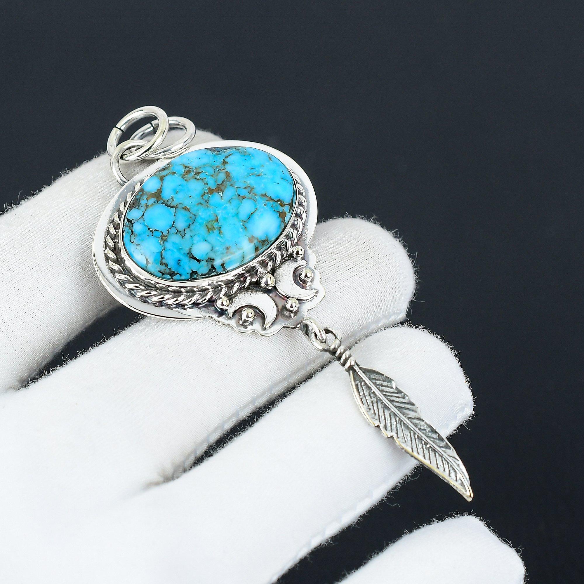 Handmade Tibetan Turquoise Pendant with Feather Charm in 925 Sterling Silver – Perfect Christmas, New Year, or Holiday Gift for Her 2.75 синій
Handmade Tibetan Turquoise Pendant with Feather Charm in 925 Sterling Silver – Perfect Christmas, New Year, or Holiday Gift for Her 2.75 синій