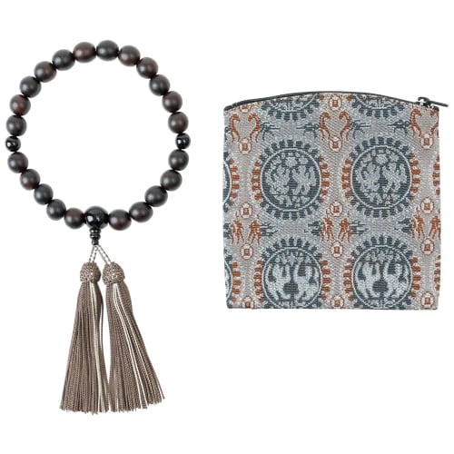 Kiho Kobo Men s Prayer Beads and Praying Bag Set (22 beads, striped ebony, black onyx, and two-tone silk tassels) for all sects. Suitable for simple,
Kiho Kobo Men s Prayer Beads and Praying Bag Set (22 beads, striped ebony, black onyx, and two-tone silk tassels) for all sects. Suitable for simple,