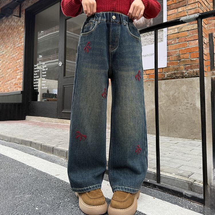 Girls Spring/Fall Straight-Leg Jeans Oversized Wide-Leg Pants for Older Children 170
Girls Spring/Fall Straight-Leg Jeans Oversized Wide-Leg Pants for Older Children 170