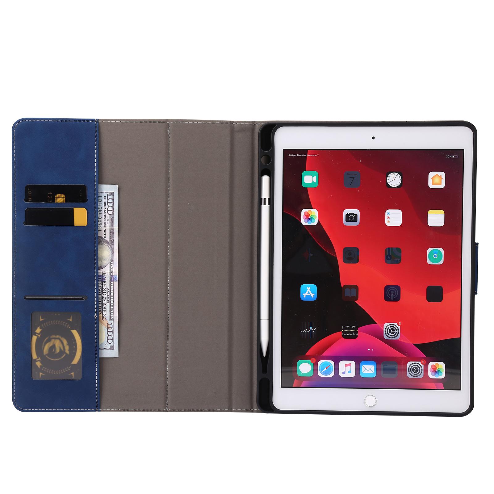 For iPad 10.2 (2021)/(2019)/(2020)/Air 10.5 inch (2019) Case Wallet Calf Texture Tablet Cover with Pens Slot Dark Blue
For iPad 10.2 (2021)/(2019)/(2020)/Air 10.5 inch (2019) Case Wallet Calf Texture Tablet Cover with Pens Slot Dark Blue