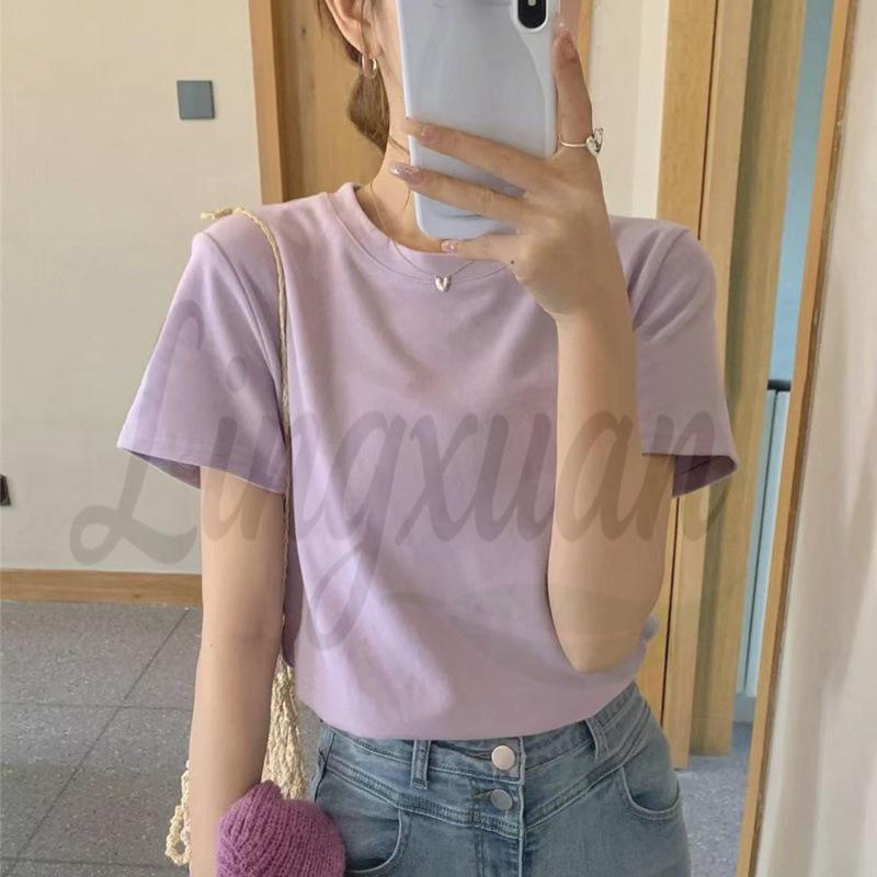 Women s Retro Hong Kong Chic Solid Color Round Neck Short Sleeve T-shirt - Slimming and Versatile Summer Top M
Women s Retro Hong Kong Chic Solid Color Round Neck Short Sleeve T-shirt - Slimming and Versatile Summer Top M