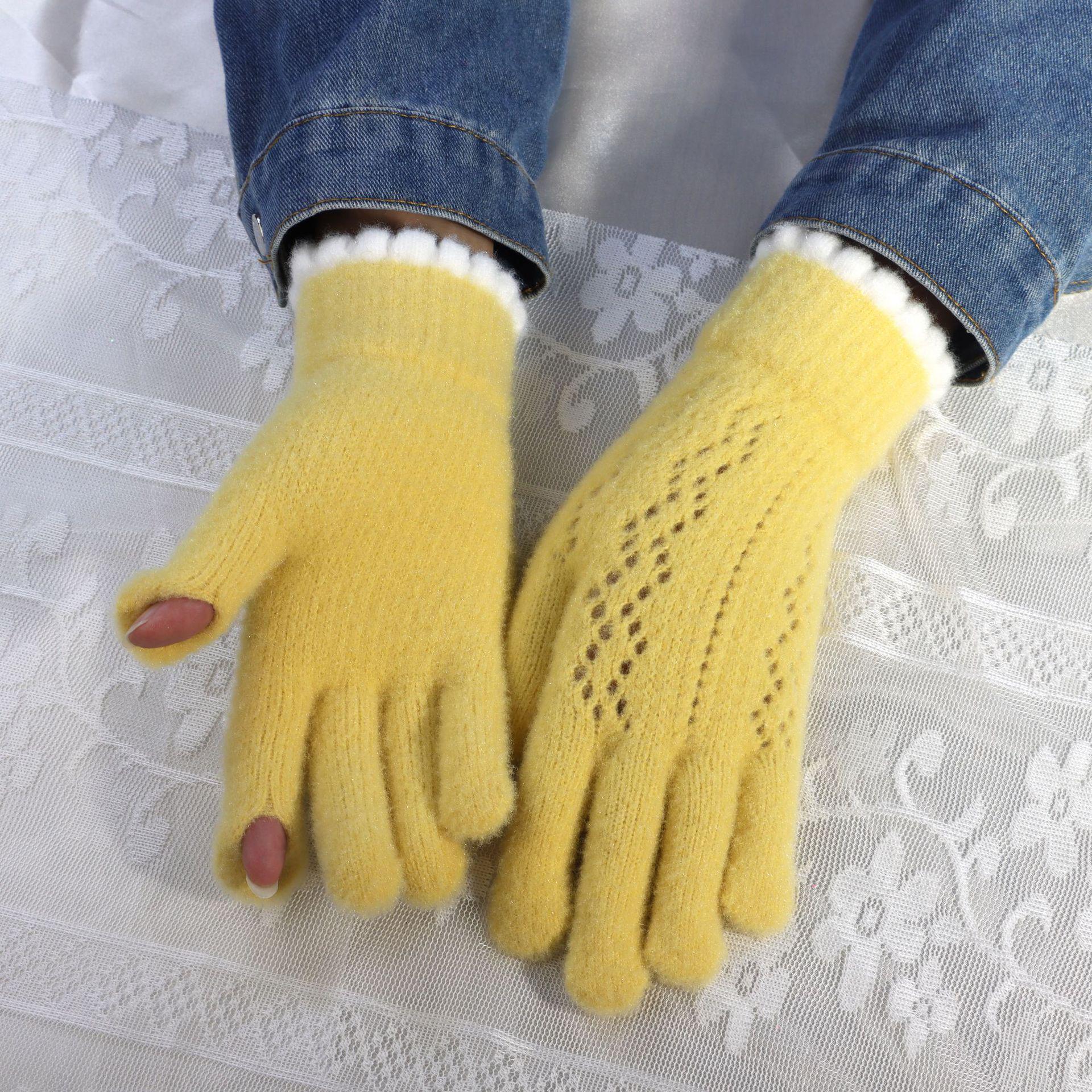 Женские хрустальные ажурные жаккардовые перчатки без пальцев на флисовой подкладке - Теплые и толстые для осени/зимы
Женские хрустальные ажурные жаккардовые перчатки без пальцев на флисовой подкладке - Теплые и толстые для осени/зимы