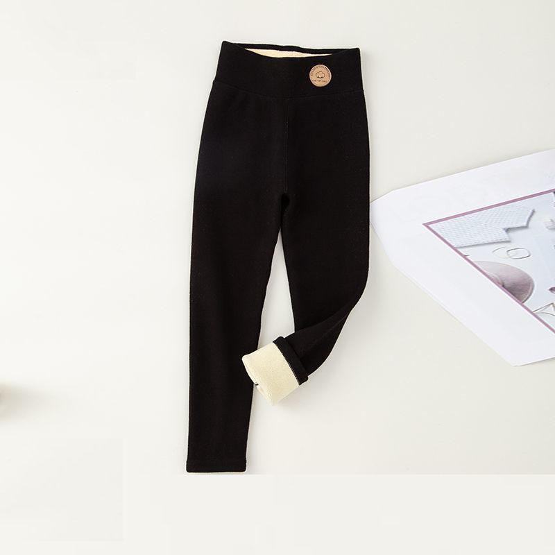 Плюшевые леггинсы для женщин, стиль осень-зима, большой размер, очень толстые теплые штаны из овчины, шерстяные кальсоны XXL чёрный