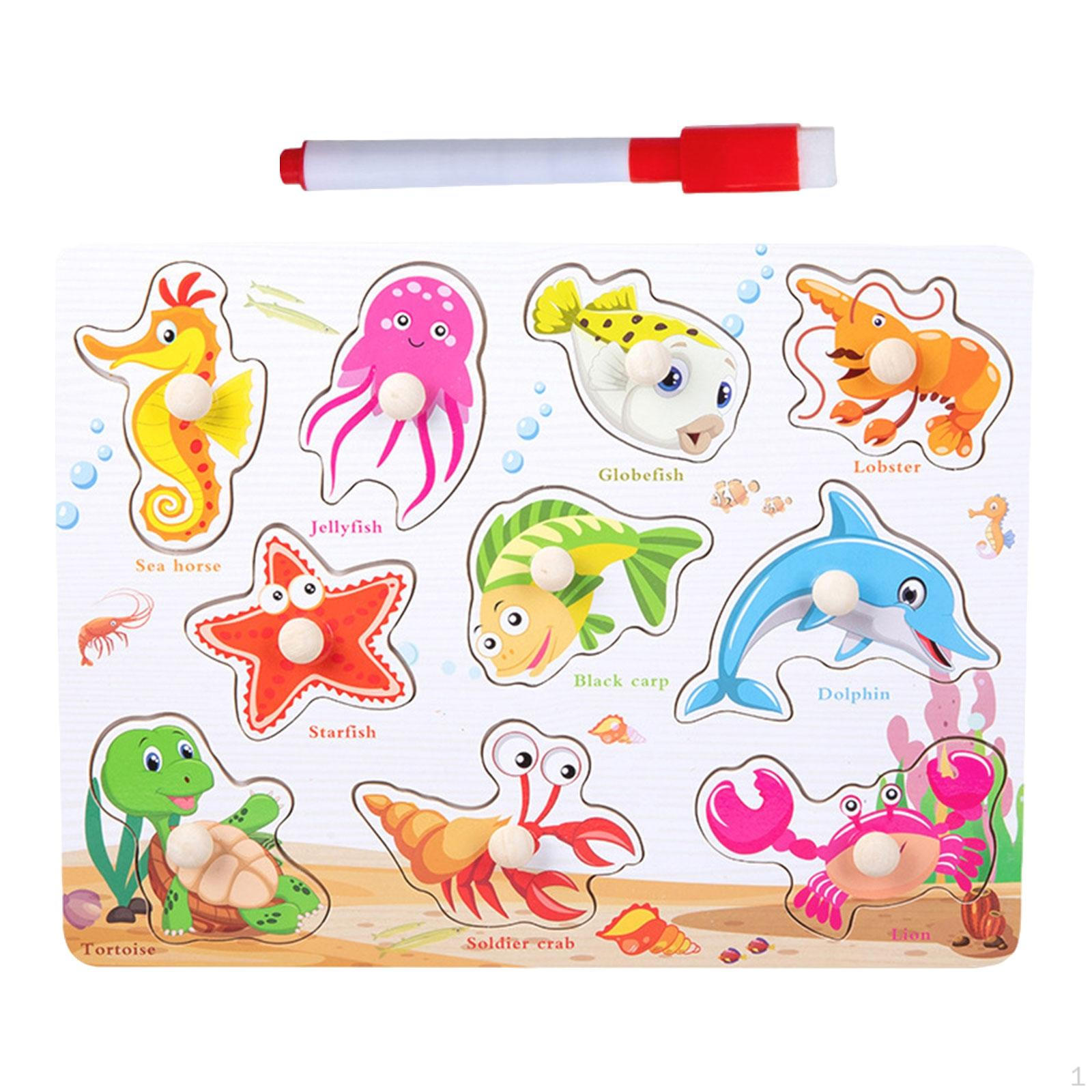 Learning Puzzles Board Building Blocks, Wood Portable Early Education Recognition Toy, Matching ocean
Learning Puzzles Board Building Blocks, Wood Portable Early Education Recognition Toy, Matching ocean