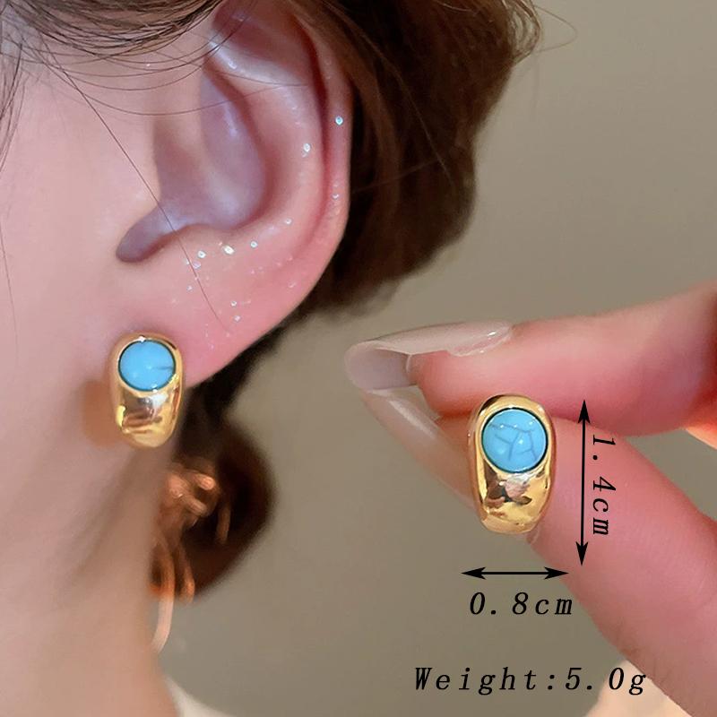 Golden Small Bean Stud Earrings for Women Green Round Acrylic Bead Bend C Shape Earrings Trendy Vintage Zircon Girls Gift
Golden Small Bean Stud Earrings for Women Green Round Acrylic Bead Bend C Shape Earrings Trendy Vintage Zircon Girls Gift