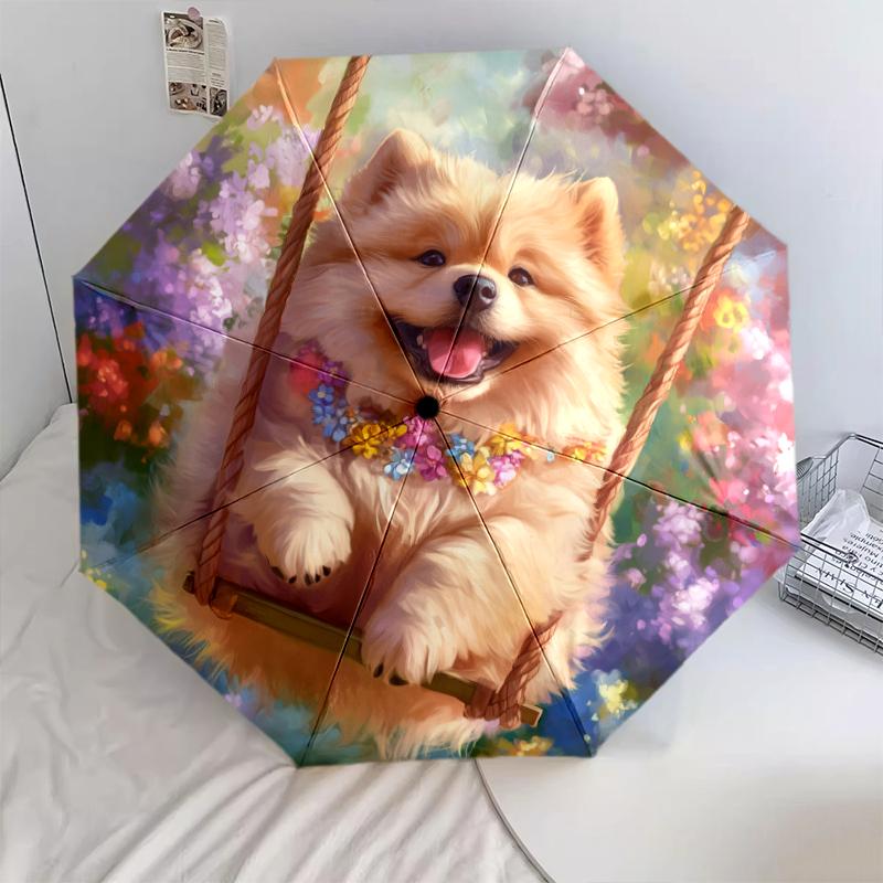 Chow Chow and Flowers pattern, automatic folding umbrella, portable and foldable design, 8 ribs, a Christmas or birthday gift.
Chow Chow and Flowers pattern, automatic folding umbrella, portable and foldable design, 8 ribs, a Christmas or birthday gift.