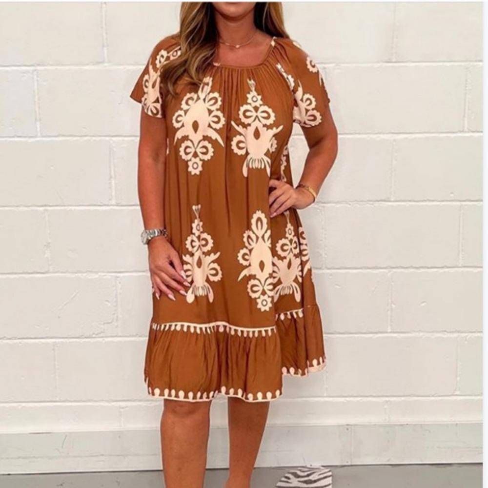 Женские летние платья-миди большого размера с круглым вырезом, свободное платье с короткими рукавами и цветочным принтом 5XL темные хаки
Женские летние платья-миди большого размера с круглым вырезом, свободное платье с короткими рукавами и цветочным принтом 5XL темные хаки