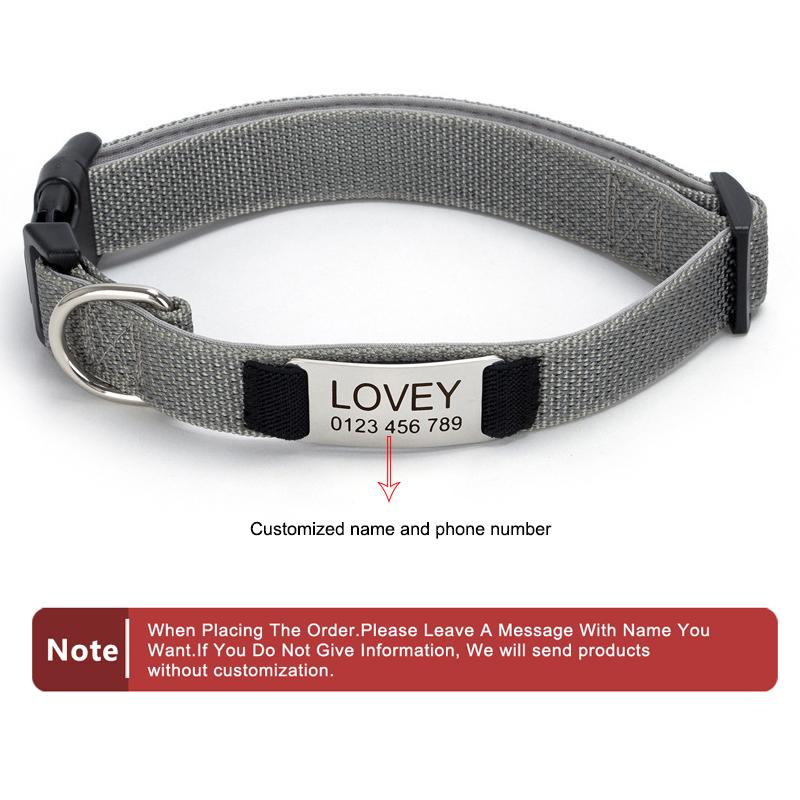 Personalized Dog Collar with Removable Engraved Tag Nylon Reflective Strap Solid Metal D-Ring Color Adjustable Buckle Pet collar XS(old) серый
Personalized Dog Collar with Removable Engraved Tag Nylon Reflective Strap Solid Metal D-Ring Color Adjustable Buckle Pet collar XS(old) серый