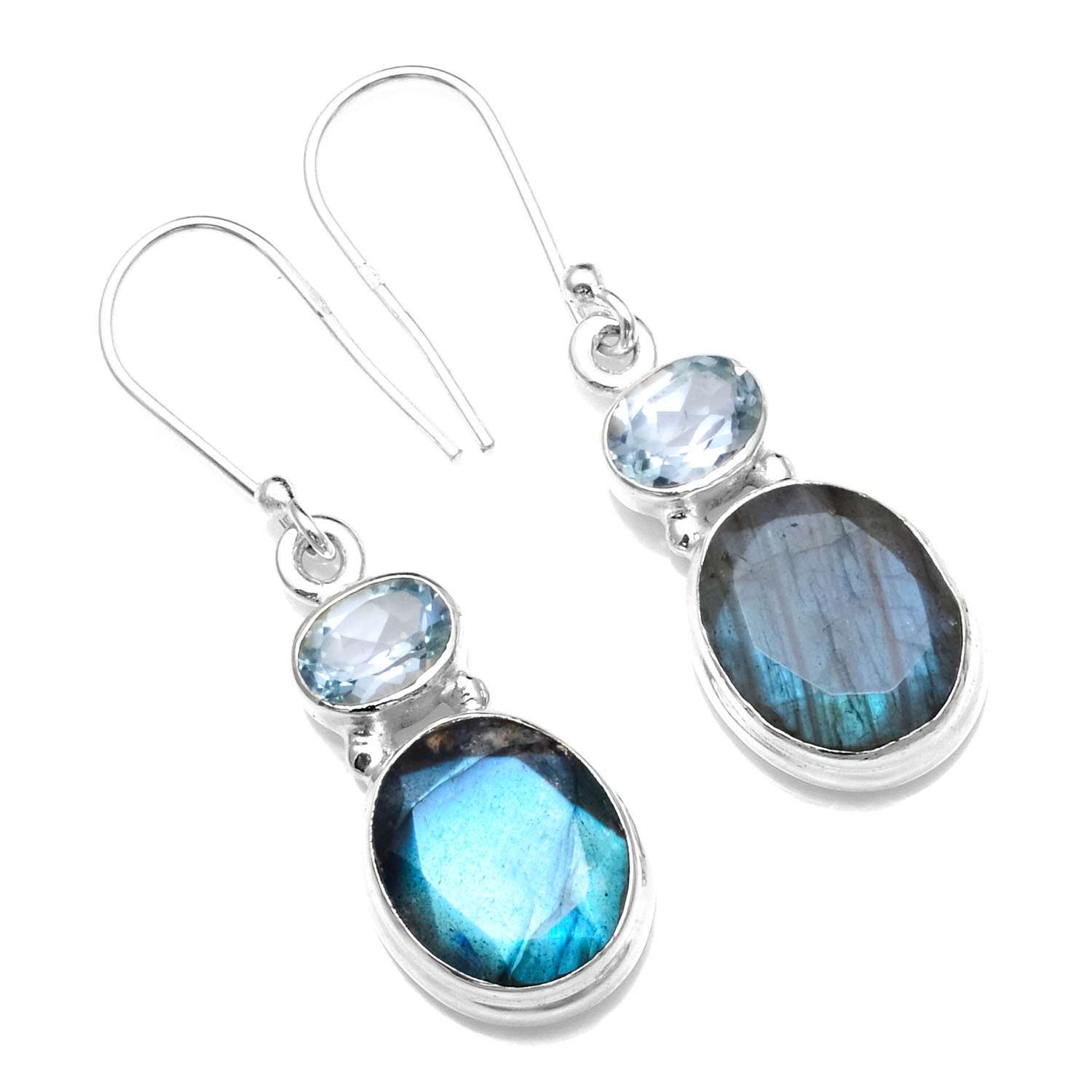 Labradorite, Blue Topaz Gemstone Earrings Solid 925 Sterling Silver Handmade Earrings Jewelry Gift For Women And Girls E-869
Labradorite, Blue Topaz Gemstone Earrings Solid 925 Sterling Silver Handmade Earrings Jewelry Gift For Women And Girls E-869