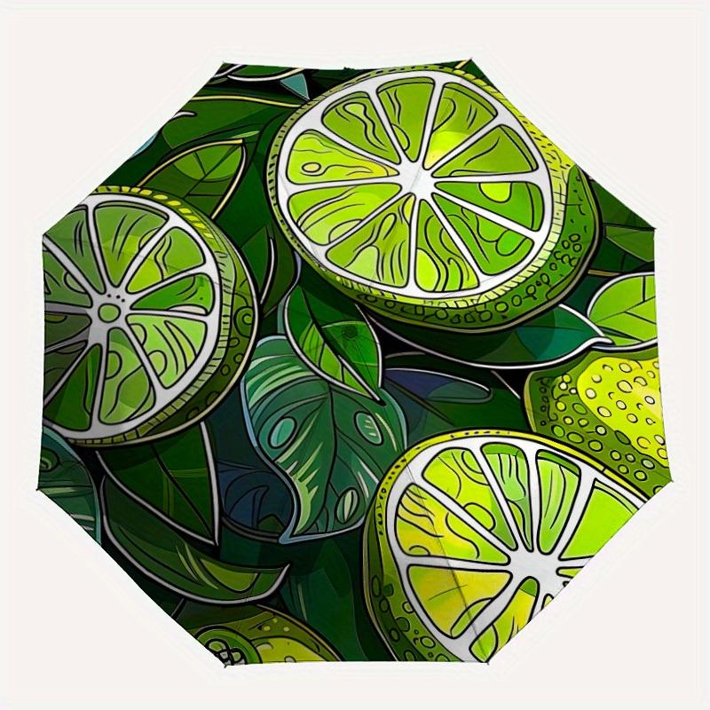 1pc Lime Slices Automatic Open/Close Umbrella with One-Touch Button, Compact Folding Canopy, Sturdy 8-Rib Windproof Design
1pc Lime Slices Automatic Open/Close Umbrella with One-Touch Button, Compact Folding Canopy, Sturdy 8-Rib Windproof Design