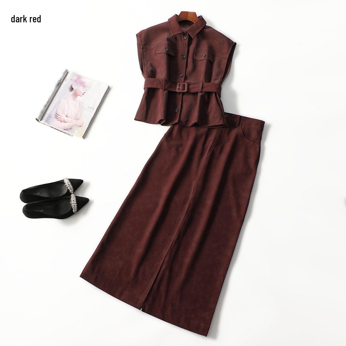 Autumn Sleeveless Long Vest & Skirt Set for Women M
Autumn Sleeveless Long Vest & Skirt Set for Women M