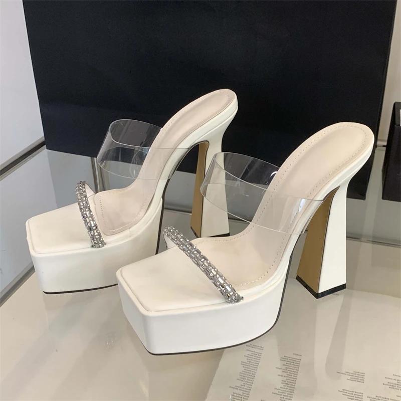 Summer PVC Transparent Square Toe Platform Woman Slippers Fashion Crystal Thick High Heels Slides Shoes 35 белый
Summer PVC Transparent Square Toe Platform Woman Slippers Fashion Crystal Thick High Heels Slides Shoes 35 белый