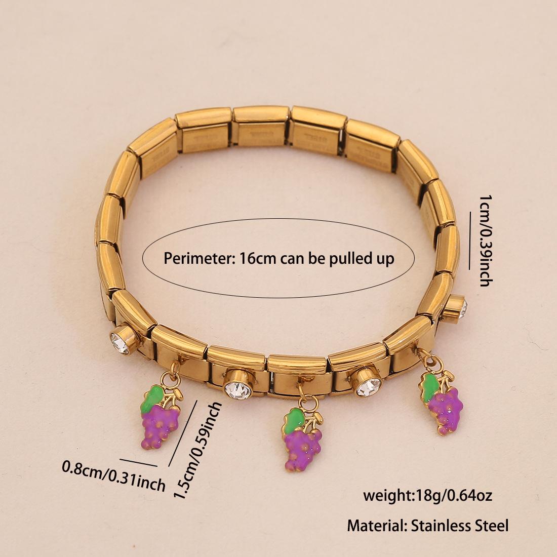 Cherry Strawberry Stainless Steel Bangle, Western Style Unique Niche Oil Drop Watermelon Pendant Bracelet for Women виноградний
Cherry Strawberry Stainless Steel Bangle, Western Style Unique Niche Oil Drop Watermelon Pendant Bracelet for Women виноградний