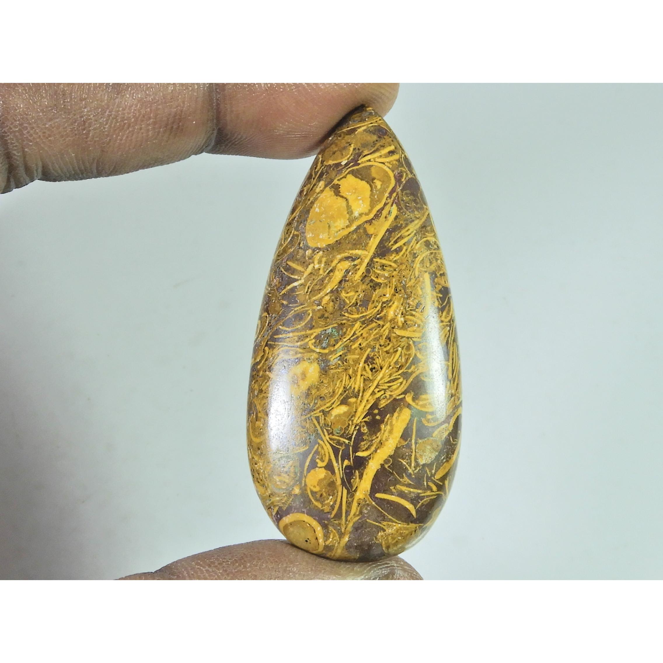 25X54X08 MM Natural Marium Jasper Pear Cabochon Loose Gemstone 84Cts. B-393
25X54X08 MM Natural Marium Jasper Pear Cabochon Loose Gemstone 84Cts. B-393