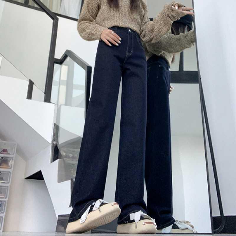 Natural Denim Blue High-Waisted Straight Leg Jeans - Slimming Retro Elastic Fit Medium
Natural Denim Blue High-Waisted Straight Leg Jeans - Slimming Retro Elastic Fit Medium