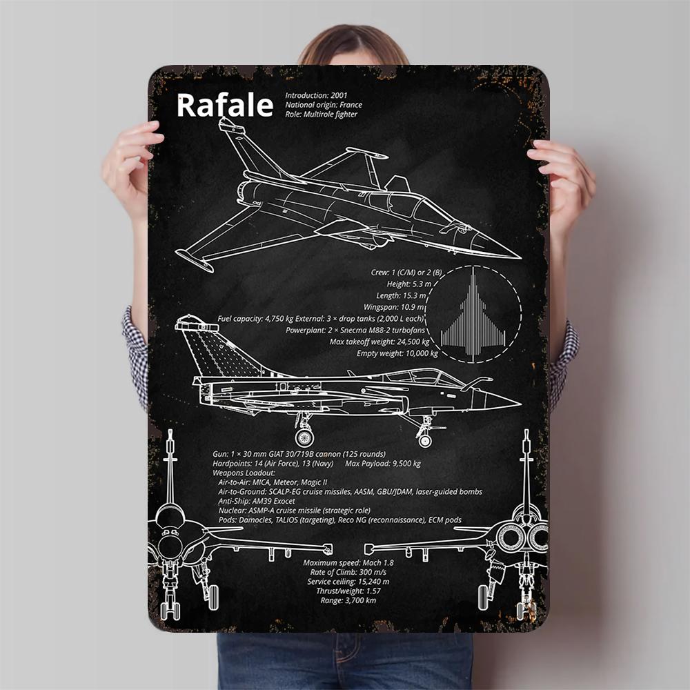 Многоцелевой истребитель Rafale Чертеж Металлический настенный декор Военная авиация Декор для дома, офиса 20x30cm(7.8x11.8inch)
Многоцелевой истребитель Rafale Чертеж Металлический настенный декор Военная авиация Декор для дома, офиса 20x30cm(7.8x11.8inch)