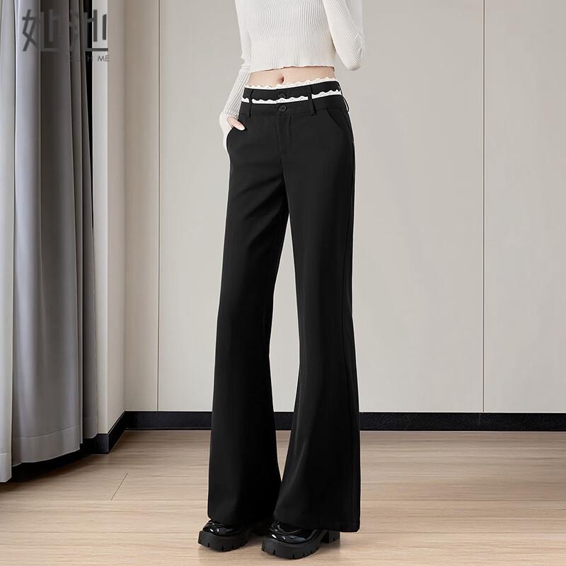 Women s Color-Block Lace-Trim Micro-Flared Casual Pants L
Women s Color-Block Lace-Trim Micro-Flared Casual Pants L