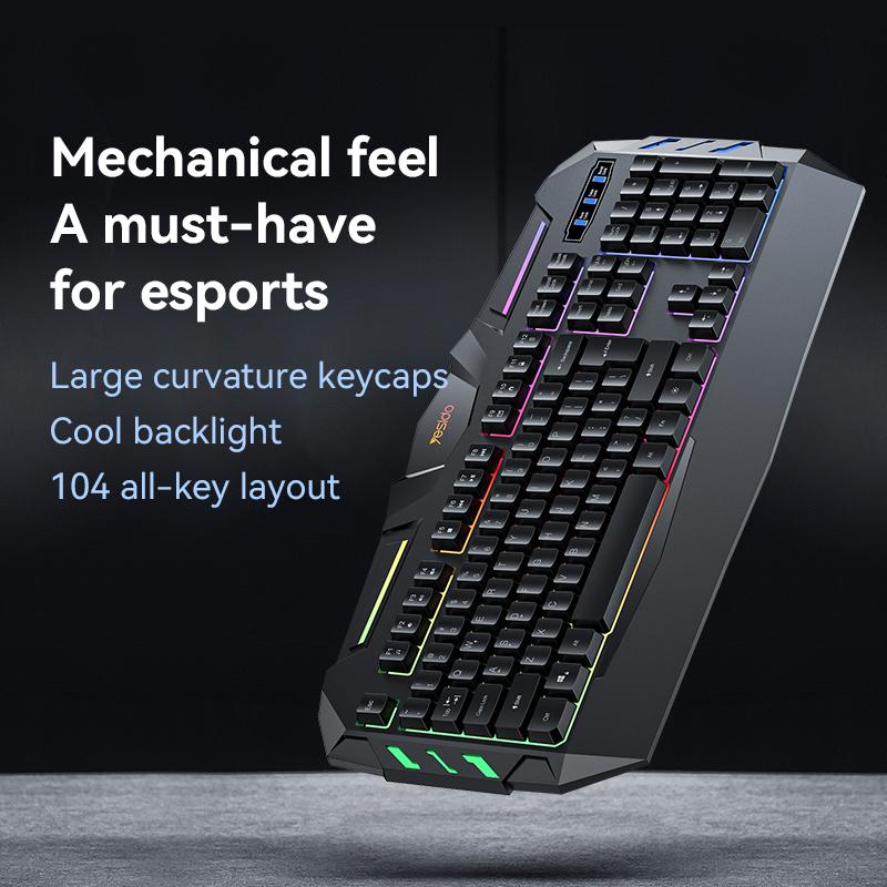 YESIDO KB21 1.5m USB Wired Keyboard 104-key Gaming Keyboard with Breathing Light As Shown A
YESIDO KB21 1.5m USB Wired Keyboard 104-key Gaming Keyboard with Breathing Light As Shown A