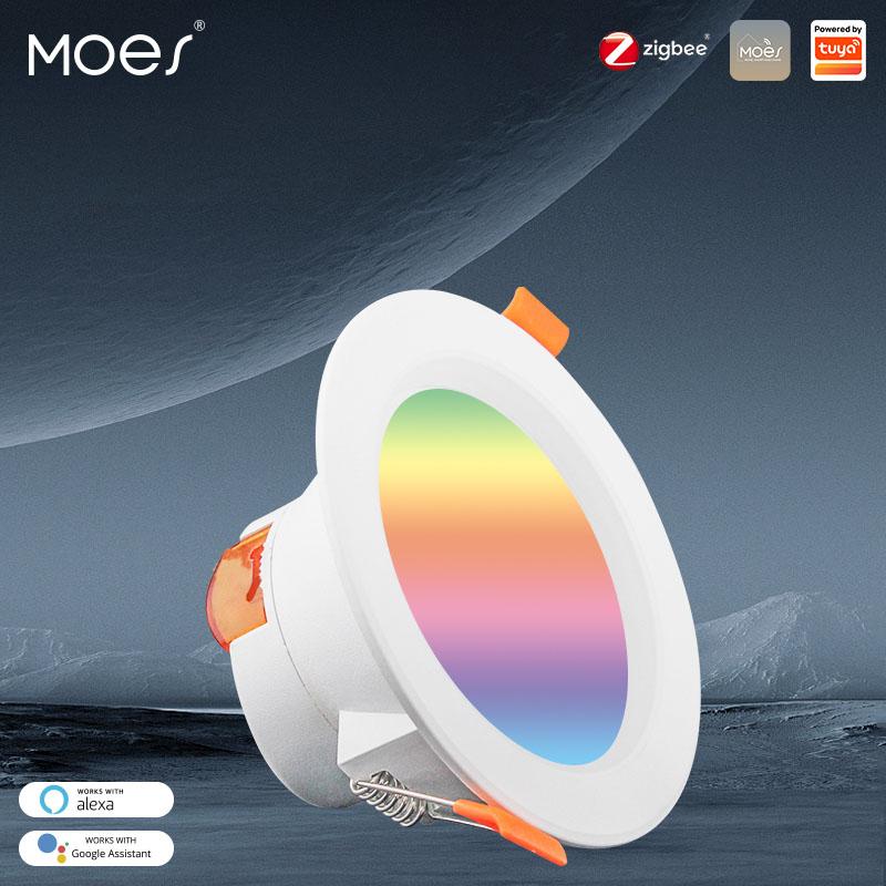 Умный светодиодный светильник MOES, круглый точечный светильник Zigbee с затемнением, 7/10 Вт, RGB, меняющий цвет, теплый холодный свет, Alexa Google Home
Умный светодиодный светильник MOES, круглый точечный светильник Zigbee с затемнением, 7/10 Вт, RGB, меняющий цвет, теплый холодный свет, Alexa Google Home